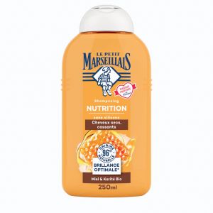 LE PETIT MARSEILLAIS Shampooing Le Petit Marseillais nutrition parfum miel et karité bio, le flacon de 250 ml