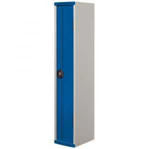 Vestiaire m&eacute;tal Team Color industrie salissante - 1 colonne L.40 cm - Corps Gris - Porte Bleu