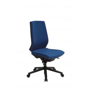 Chaise de bureau ergonomique Mathilde Tissu rembourré    Hauteur ajustable A roulettes - Bleu