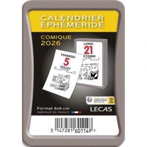 LECAS Bloc éphéméride comique, Janvier à Décembre 2025, 1 jour par page, à effeuiller, 6x9cm