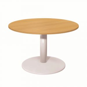 Table Ronde D.100 cm - Piétement tulipe Blanc - Plateau Chêne