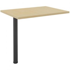 Extension pour bureau Axiome - L.60 x P.80 cm - Plateau H&ecirc;tre - Pied tubulaire Anthracite