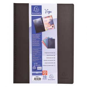 Exacompta Porte vues Vega A4 - PVC - 20 pochettes - 40 vues - Noir