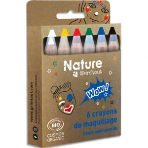 GRIM TOUT Bo&icirc;te de 4 crayons de maquillage certifi&eacute;s bio naturel - WOW! Id&eacute;al pour le maquillage simple