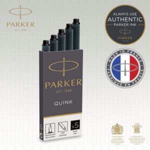 Parker Cartouche d'encre pour stylo plume - Boite de 5 recharges - Noir