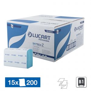 LUCART Essuie-mains enchevêtrés Lucart Skytech, 15 paquets de 200