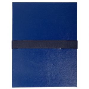 EXACOMPTA Chemise extensible balacron sans rabat sangle scratch - 24x32cm - Bleu fonc&eacute;