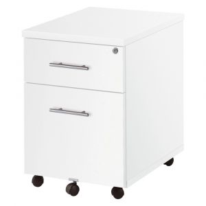 Caisson mobile Axiome - L.42 x H.58 x P.60 cm - 2 tiroirs - Blanc