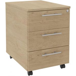 Caisson mobile Axiome - L.42 x H.58 x P.60 cm - 3 tiroirs - Ch&ecirc;ne