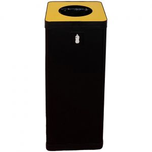 Alba Poubelle de tri s&eacute;lectif pour le recyclage du plastique 50L - Jaune corps noir