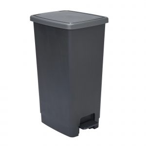 SUNDIS Poubelle &agrave; p&eacute;dale 40 L Flat Bin, coloris noir