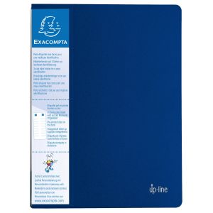 Exacompta Porte vues Up-line A4 avec porte-&eacute;tiquette 3&nbsp;faces - Polypropyl&egrave;ne - 20&nbsp;pochettes - 40 vues - Bleu