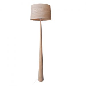 Aluminor Lampadaire Totem - Ampoule Led E27 - 12W - Pied acier laqu&eacute; - Bois