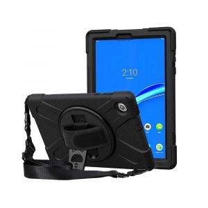 DLH COQUE RENFORCEE AVEC BANDOULIERE, POIGNEE ROTATIVE ET PIED SUPPORT POUR LENOVO Tab M10 FHD Plus Gen2 10.3' (ZA5V, ZA5T, ZA5W, TB-X606, TB-X606F..)