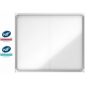 Nobo Vitrine d'int&eacute;rieur Premium Plus portes coulissantes fond magn&eacute;tique 15 feuilles A4  - 114 x 97 cm