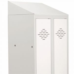 Coiffe inclin&eacute;e pour vestiaire Avantage - Largeur 60 cm - Gris