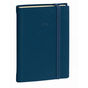 Quo Vadis Agenda de poche semainier Affaires Fas Silk - 10 x 15 cm - Bleu marine fermeture élastique - 2026