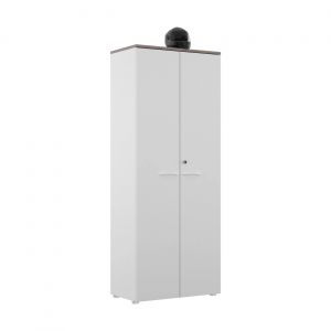 Armoire haute NF Environnement portes battantes H.203 cm x L.80 cm blanche - Top Cèdre