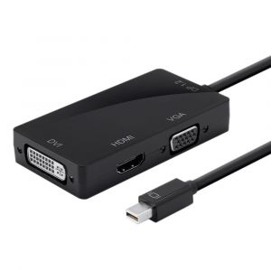 DLH ADAPTATEUR MINI DISPLAYPORT VERS HDMI / DVI / VGA, 0,17 m, Mini DisplayPort, DVI-D + VGA (D-Sub) + HDMI, Mâle, Femelle, Droit DY-TU3574