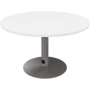 Table ronde 120 cm - Piètement tulipe Aluminium - Plateau Blanc