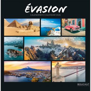 Bouchut Calendrier souple illustr&eacute; &Eacute;vasion - 14 feuillets - 30 x 30 cm - 2026