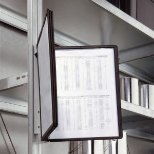 Durable Support mural magn&eacute;tique Vario + 5 pochettes A4 Sherpa - Noir