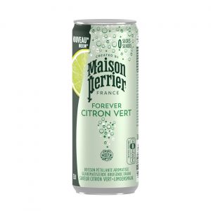 Maison Perrier Forever Boisson pétillante aromatisée saveur citron vert - Lot de 6 canettes slim 33cl