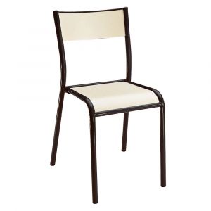 Chaise scolaire multiplis stratifi&eacute; H&ecirc;tre - Pieds m&eacute;tal Noir