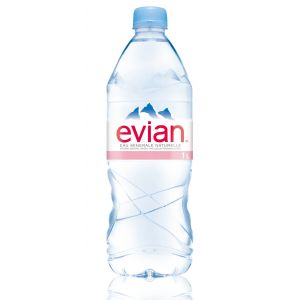 Evian Eau minérale naturelle - Eau plate - Lot 12 bouteilles 1 L