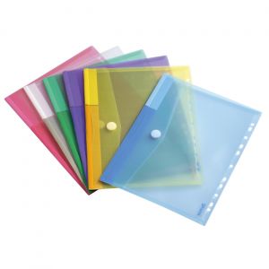 DJOIS by Tarifold Pochettes-enveloppes perfor&eacute;es Color Collection A4 polypropyl&egrave;ne assorties  - lot de 12
