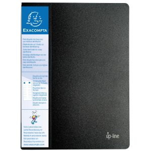 Exacompta Porte vues Up-line A4 avec porte-&eacute;tiquette 3&nbsp;faces - Polypropyl&egrave;ne - 20&nbsp;pochettes - 40 vues - Noir