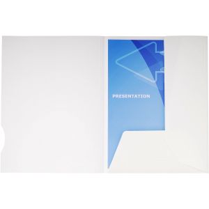 Lot de 5 - Exacompta Chemise-dossier Chromolux, carte 250 g, 2 rabats - Capacité 100 feuilles - Blanc