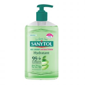 SANYTOL Gel lavant mains antibact&eacute;rien hydratant Sanytol Aloe Vera th&eacute; vert BIO 250 ml