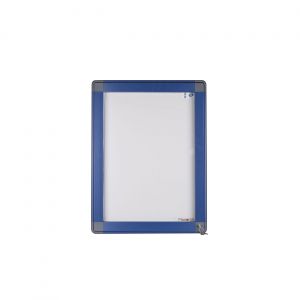 Planorga Vitrine d'extérieur NF haute sécurité porte battante 9 feuilles - Cadre bleu
