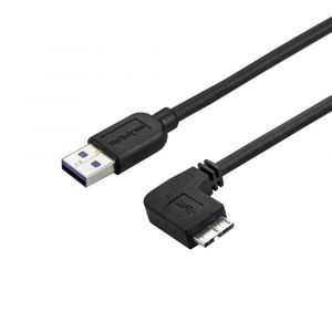 StarTech.com C&acirc;ble Micro USB 3.0 slim - USB-A vers Micro-B &agrave; angle droit de 50 cm - M/M, 0,5 m, USB A, Micro-USB B, USB 3.2 Gen 1 (3.1 Gen 1), 5 Gbit/