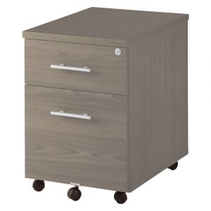 Caisson mobile Axiome - L.42 x H.58 x P.60 cm - 2 tiroirs - Ch&ecirc;ne gris&eacute;