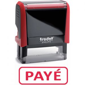 Trodat Tampon marqueur de texte ''PAY&Eacute;'' 4912 Xprint 4.0  - Rouge