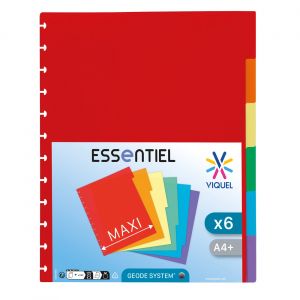 Viquel Intercalaires G&eacute;ode 6 divisions A4 Maxi en polypro - Coloris assortis