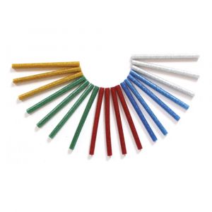 O COLOR O'COLOR Sachet de 25 bâtons de colle pailletée assortie pour pistolet, diamètre 7 mm, longueur 10 cm