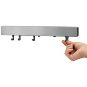 Barre magn&eacute;tique Metallika, avec crochets, inox