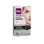 Taky Carbon Activado Bandas Cera Faciales Depilatorias 20uts