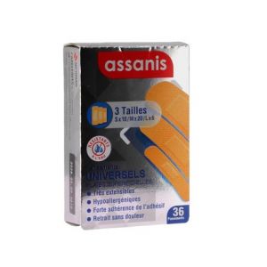 Assanis Pansements Universels 3 Tailles 36 uts