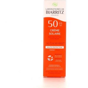 Les Laboratoires de Biarritz Algamaris Cr&egrave;me solaire Visage SPF50 certifi&eacute;e Bio