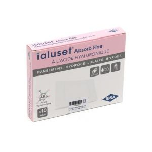 Ialuset Absorb Fine Pansement Hydrocellulaire 8x8cm 10uts