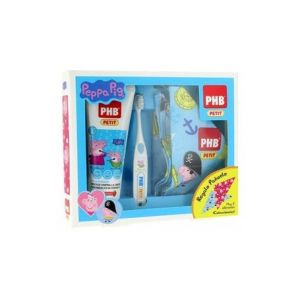 Pack PHB Brosse à dents Peppa Pig + gel dentifrice 75ml + papier cadeau