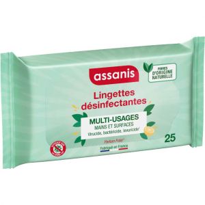 Assanis Lingettes Désinfectantes Multi Usages 25uts