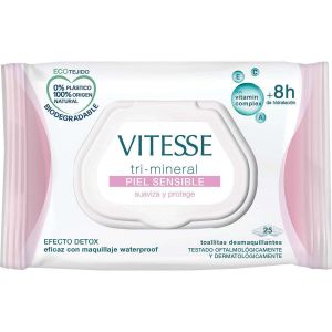 Vitesse Tri-Mineral Toallitas Desmaquillantes Piel Sensible 25uds