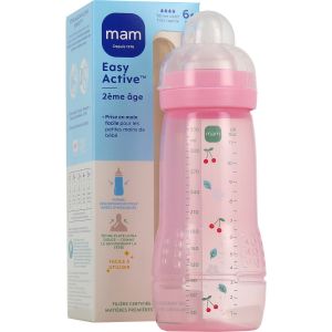 Mam Easy Active Biberon T&eacute;tine D&eacute;bit Tr&egrave;s Rapide +6M Berry 330 ml