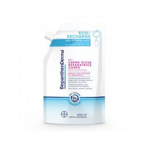 BepanthenDerma Cr&egrave;me Riche R&eacute;paratrice Corps &Eacute;co Recharge 400ml