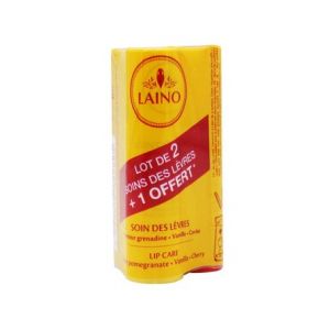 Laino Trio Stick &agrave; L&egrave;vres Grenade Vanille Cerise 3x4g